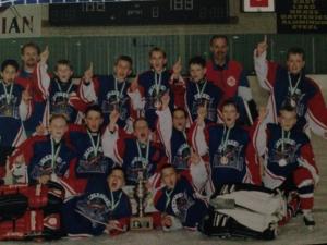 (Photo: Carson Shields is last on the top row. Jonathan Toews is second row, second from the left)